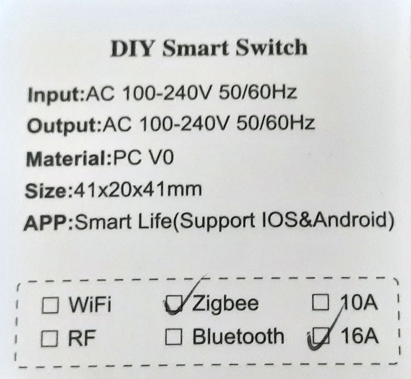 ����� ���� Zigbee 3.0, 220�, 16�.