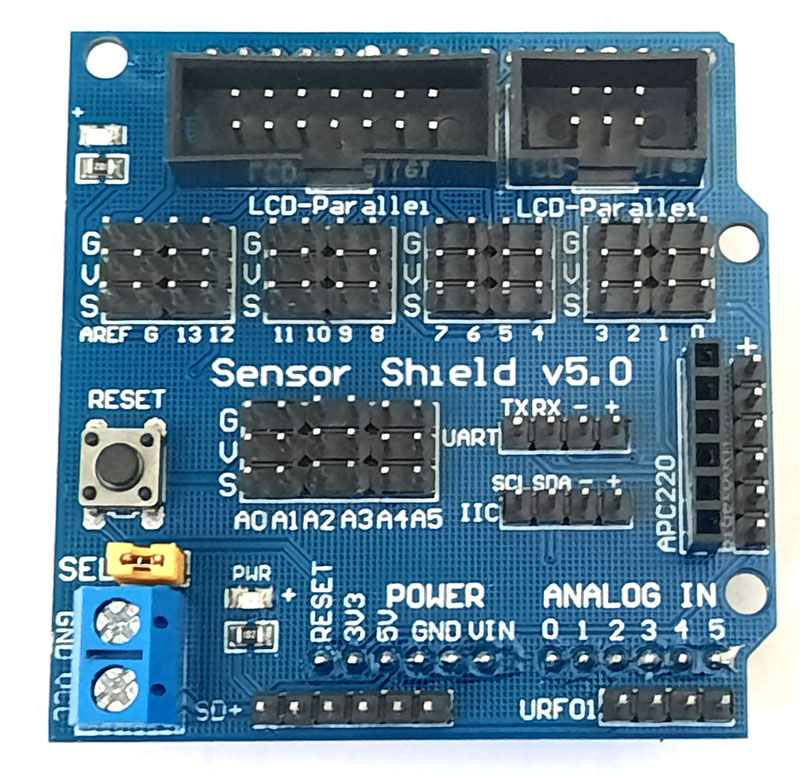 Arduino Sensor Shield V5.0 (����������� ��������, �������, ����� �������).
