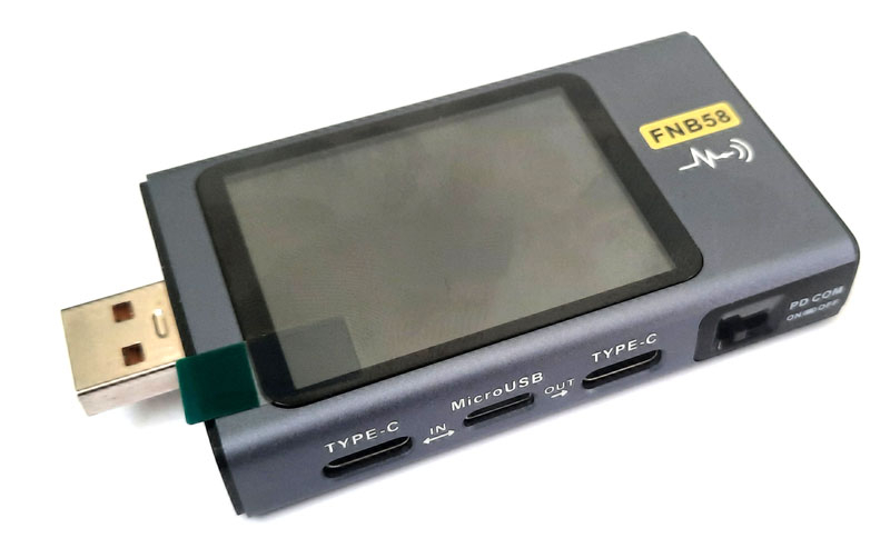 FNIRSI FNB58 Bluetooth ������������������� ������ Type-C, microUSB, QC/PD, 4-28�, 7�.